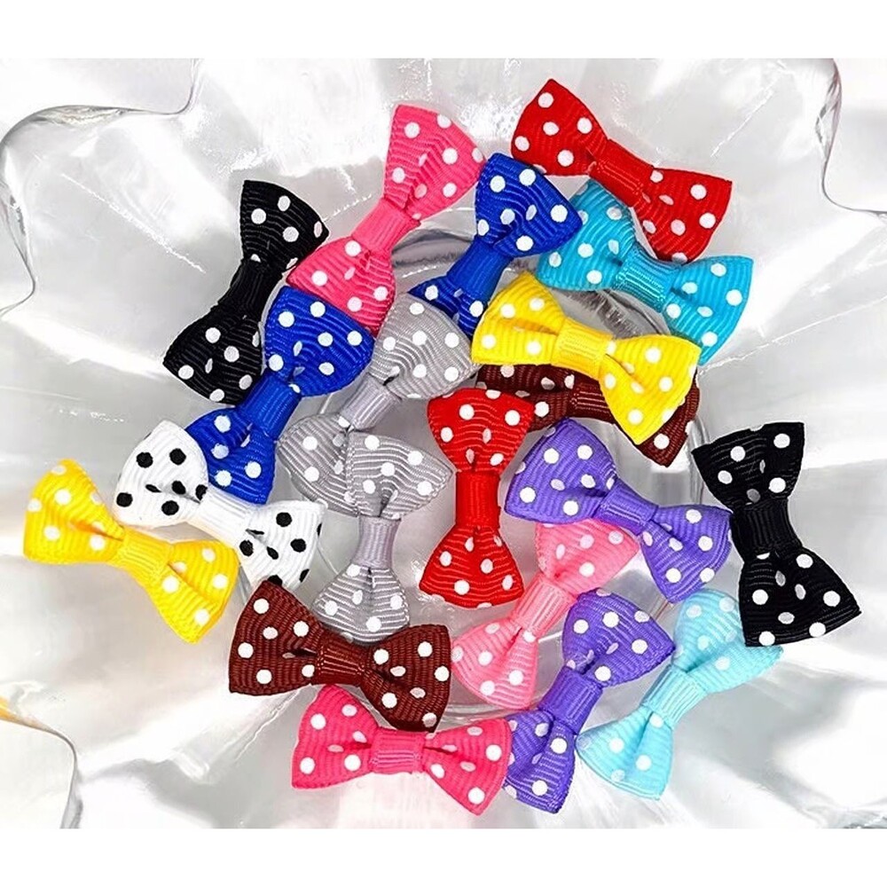 20pcs Beads for Jewelry Polkadot Cloth Bows #20821- 2 sets left